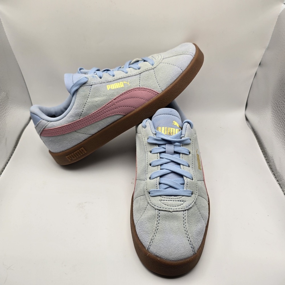 PUMA Women's Club Klassika SD Sneakers Light Blue Pink Gum Sole Suede Size 8.5 - Picture 1 of 10